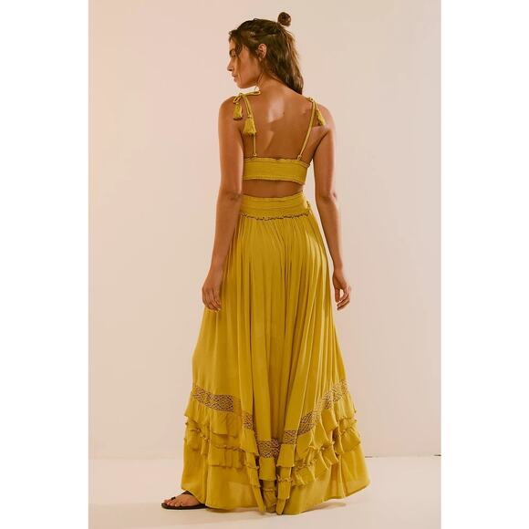 Free People Santa Maria Maxi Dress - L - Mossy Gold - Picture 2 of 4